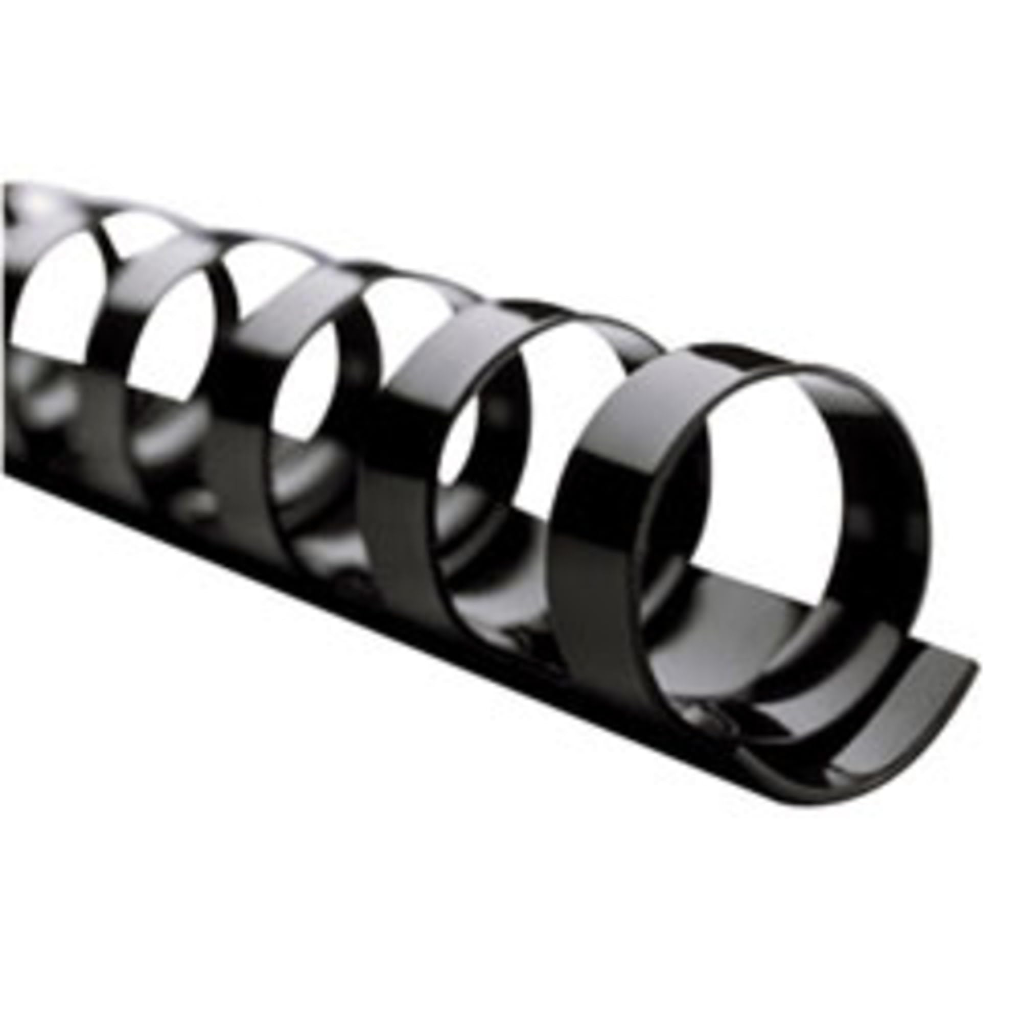 GBC Binding Spines/Spirals/Coils, 1/4" Diameter, 25 Sheet Capacity, CombBind, Black, 100 Pack (4000020)