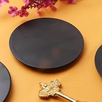 Vista 3 de Satvik - 4 portavelas de metal de 4.5 pulgadas, portavelas de hierro decorativo negro para velas de cera, pedestal, velas de té, soporte para velas