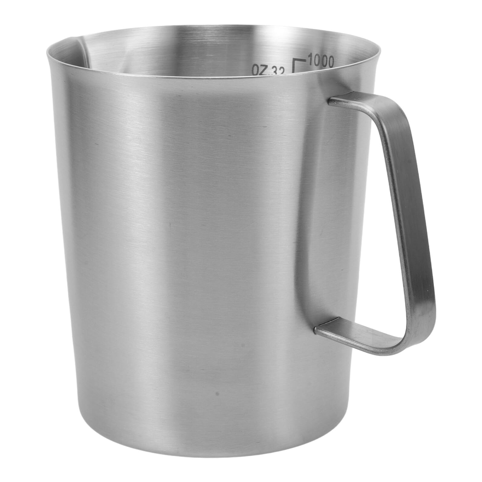 NOLITOY Jarra Taza Medidora para Espumar Leche de Acero Inoxidable Capacidad de 1000ml Asa y Pico Antigoteo Adecuado para Hacer Latte Art y Espresso