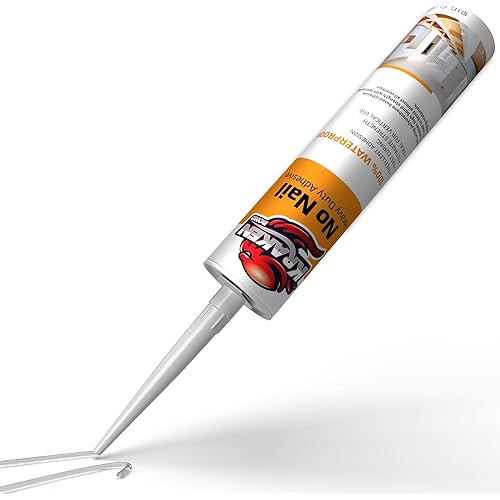 Kraken Bond No More Nails Heavy Duty Clear Adhesive - (1x10.1 Fl Oz) 100% Waterproof & Extra Strong Polyurethane Construction Sealant for Wood, Ceramic, Tile, Floor, Granite, Rubber - 1 Pack