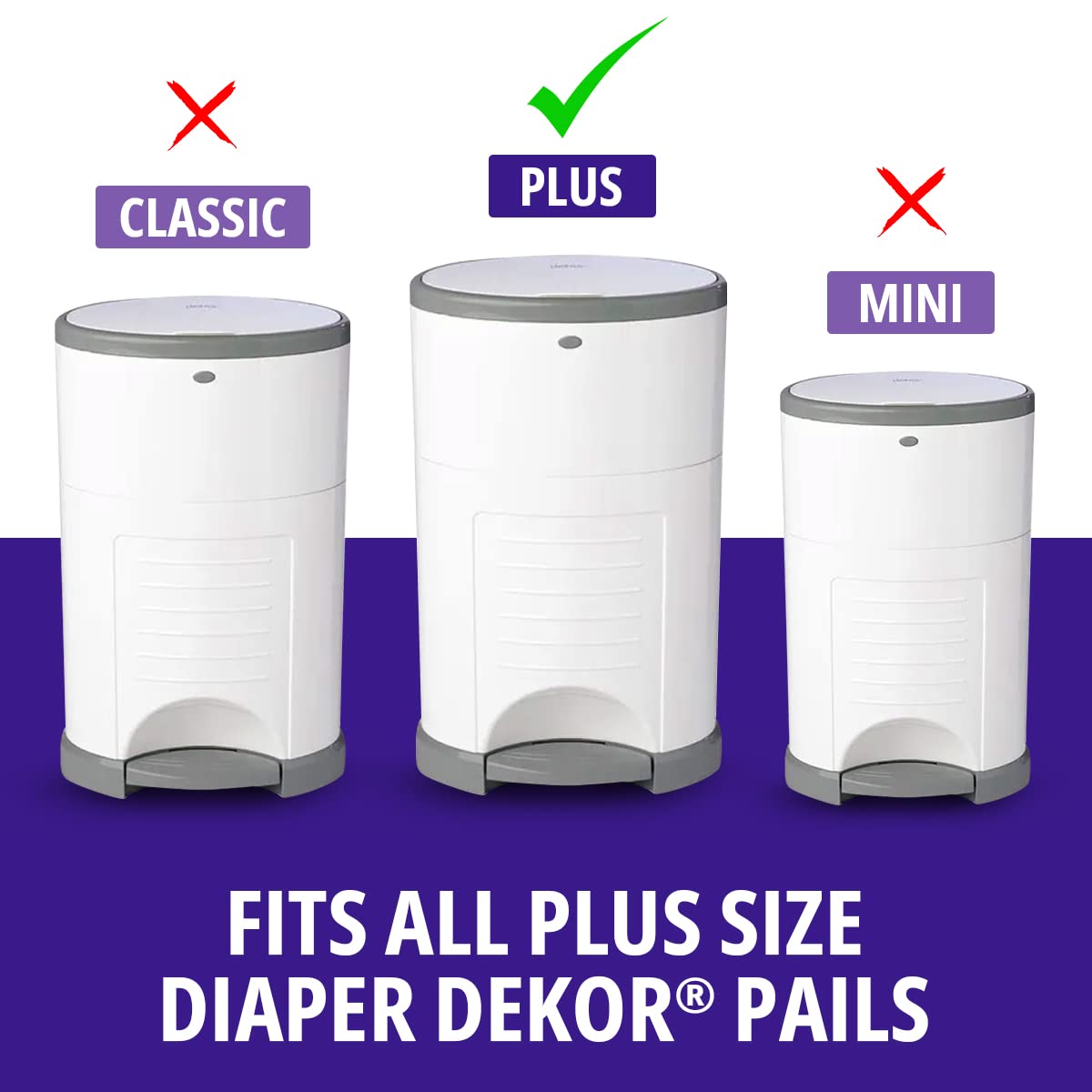 Recambios de cubo de pañales compatibles con cubos de pañales DEKOR Plus, paquete de cuatro recambios de papelera para pañales, fácil de reemplazar y desechar la bolsa de pañales COMFICOVE