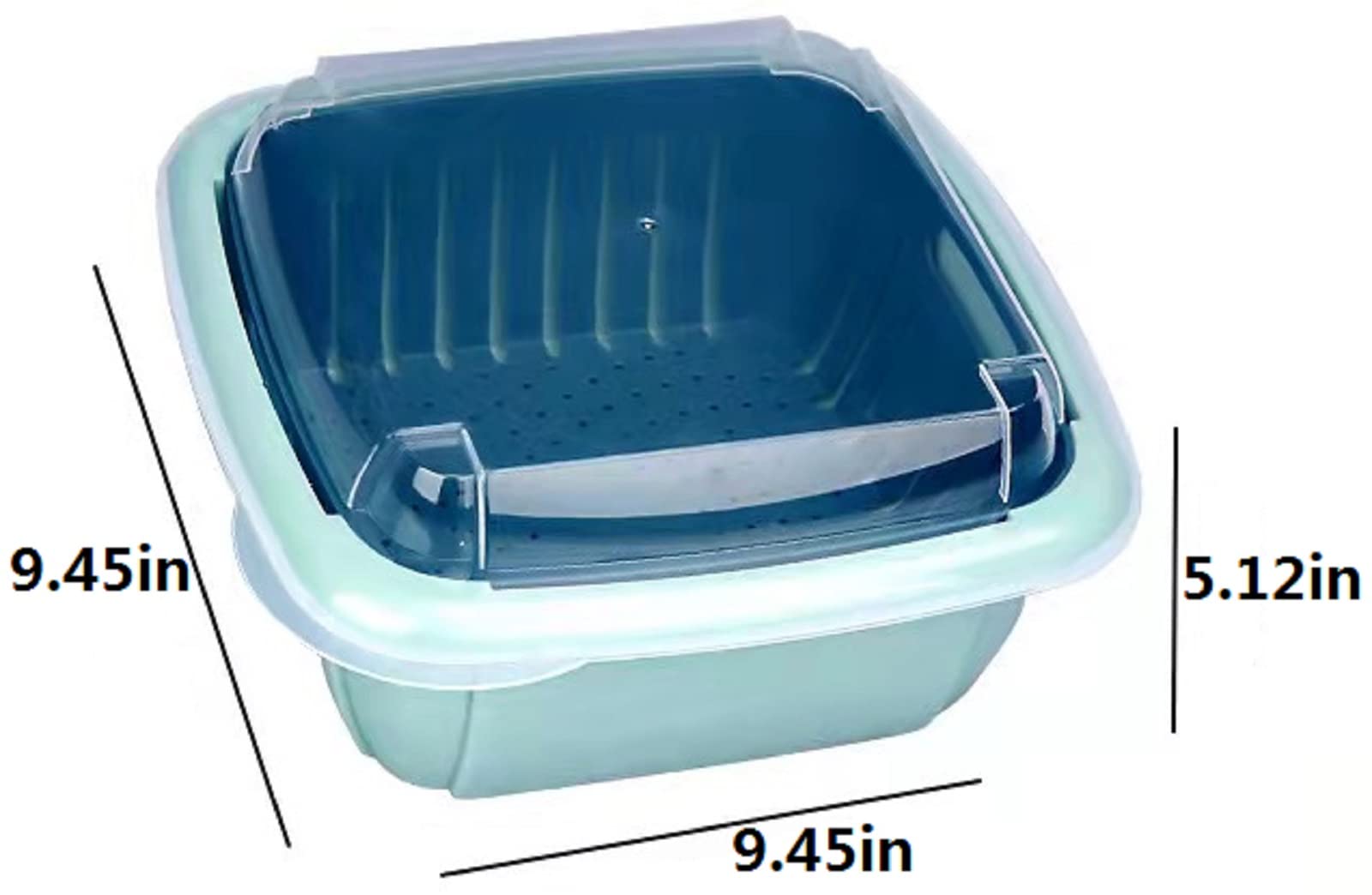 Ciotola Scolapasta 2 In 1 Per Frutta E Verdura Con Filtro | PP 15,7x15,7 Cm | Per Cucina E Frigorifero