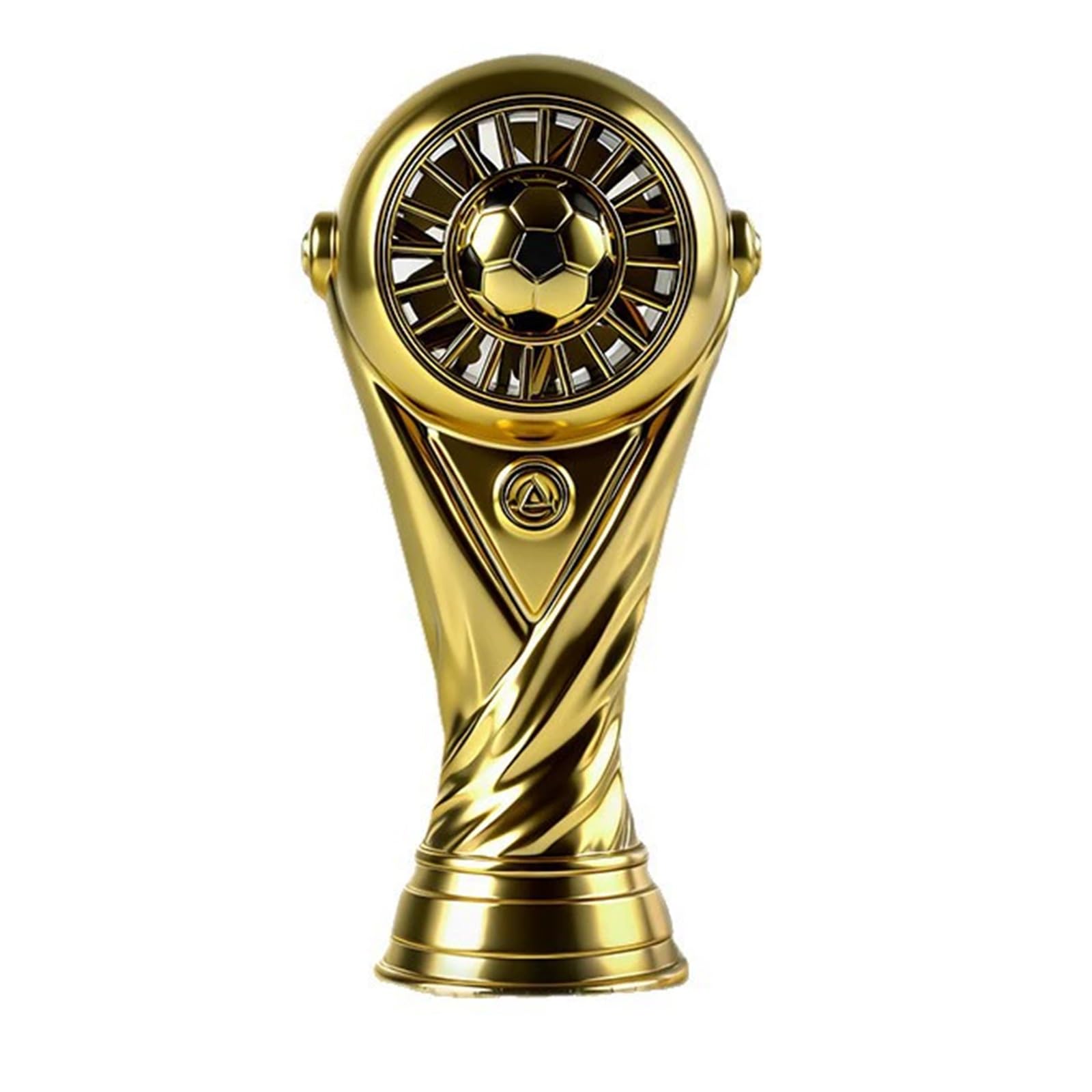 TASBER Soccer Trophy Shaped Handheld Fan, Portable USB Rechargeable Mini Fan, Lightweight Personal Cooling Fan for Stadium, Game Day & Outdoor Use, Ideal Gift for Kids, Boys, Girls & Football Fans