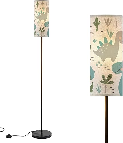 Miniatura 13 de Modern Floor Lamps for Living Room Mid Century Geometric Abstract Simple Shapes Scandinavian Standing Lamps with Linen Lampshade Tall Lamp Metal