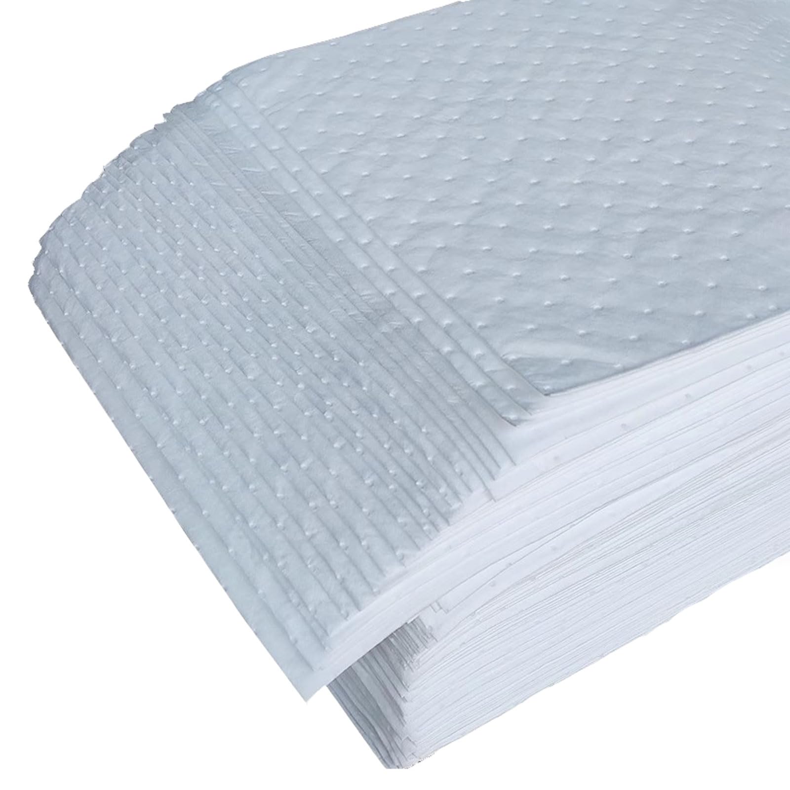 Rollo Almohadilla Absorbente de Aceite/succión(sólo Aceite/Combustible), Polipropileno Industrial Hoja Absorbente de Derrames de Aceite para Hogar Garaje Sótano(Size:100 Sheet,Color:Blanco)
