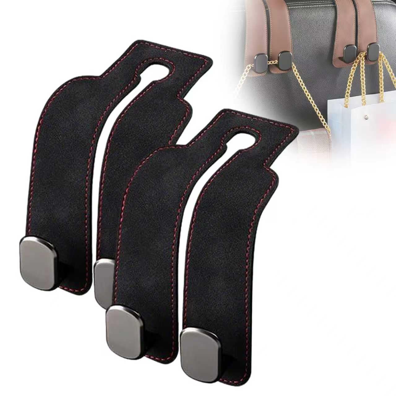 Mloiex Headrest Hooks for Car Car Seat Hooks for Headrest 2025 New Twin Hook Leather Car Headrest Hangers