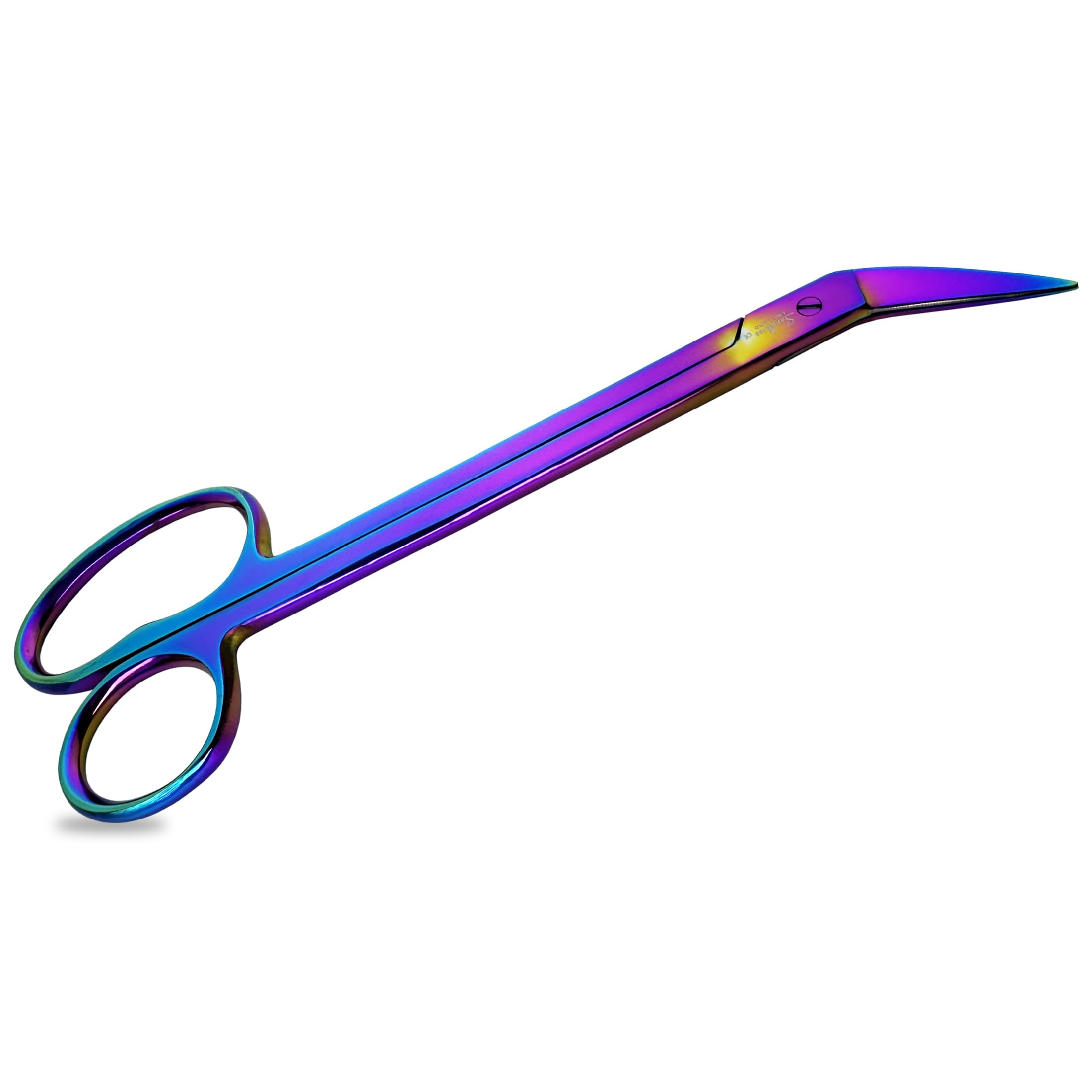 Long Handled Toenail Clippers for Thick Nails, 7.5" Angled Tip Nail Scissors, Heavy Duty Toenail Scissors, Stainless Steel Podiatry Tools for Elderly, Back Pain