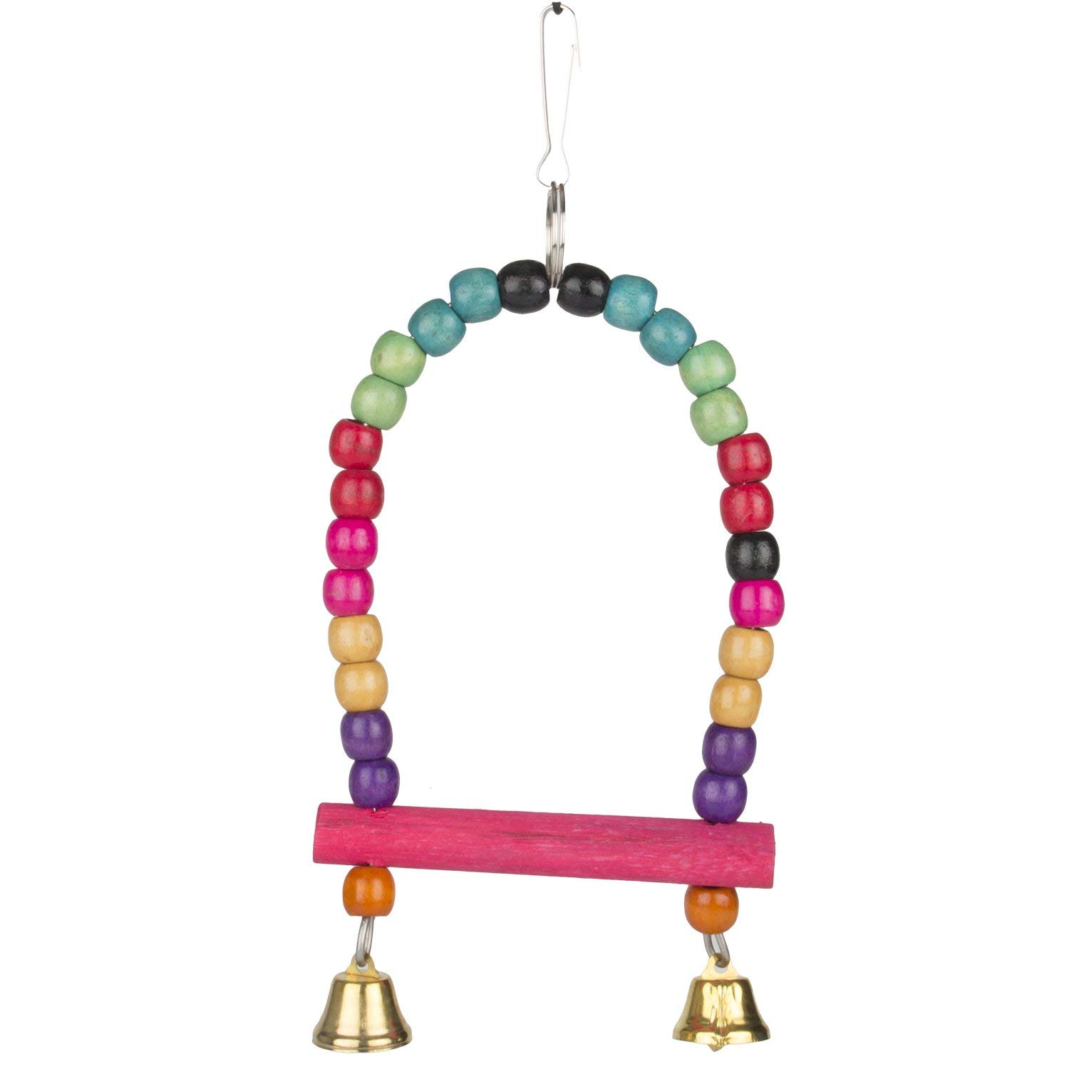 KSK Bird Toys Parrot Bird Swing Toys with Colorful Wood Beads Bells and Wooden Pet Bird Cag Hammock Hanging Perch for Budgie Lovebirds Parakeet Cages Decorative Accessories for Parakeets. (B01M64OIR3) Amazon Price History, Amazon Price Tracker