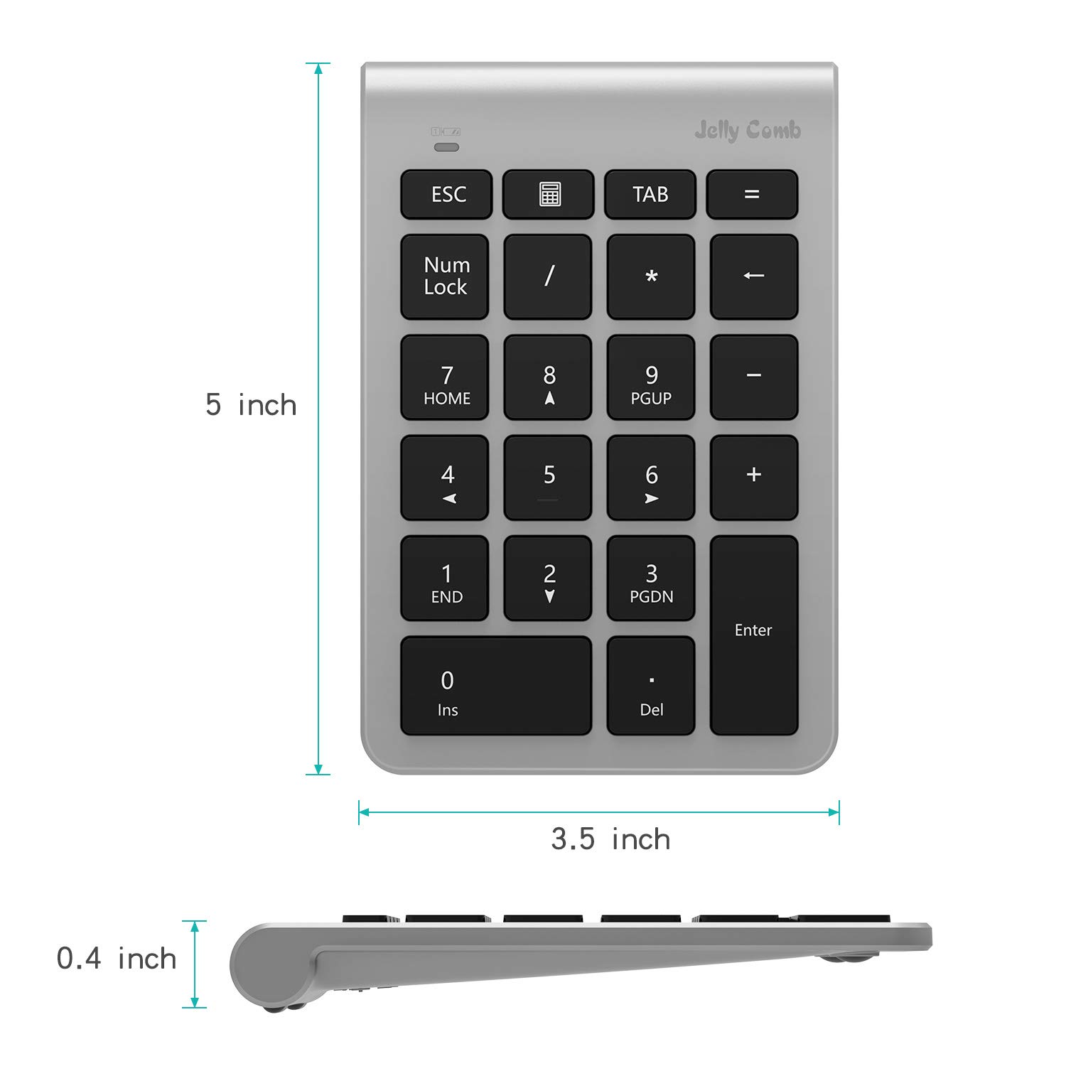 Numeric Keypad, Jelly Comb Portable Slim USB Number Pad Keyboard with