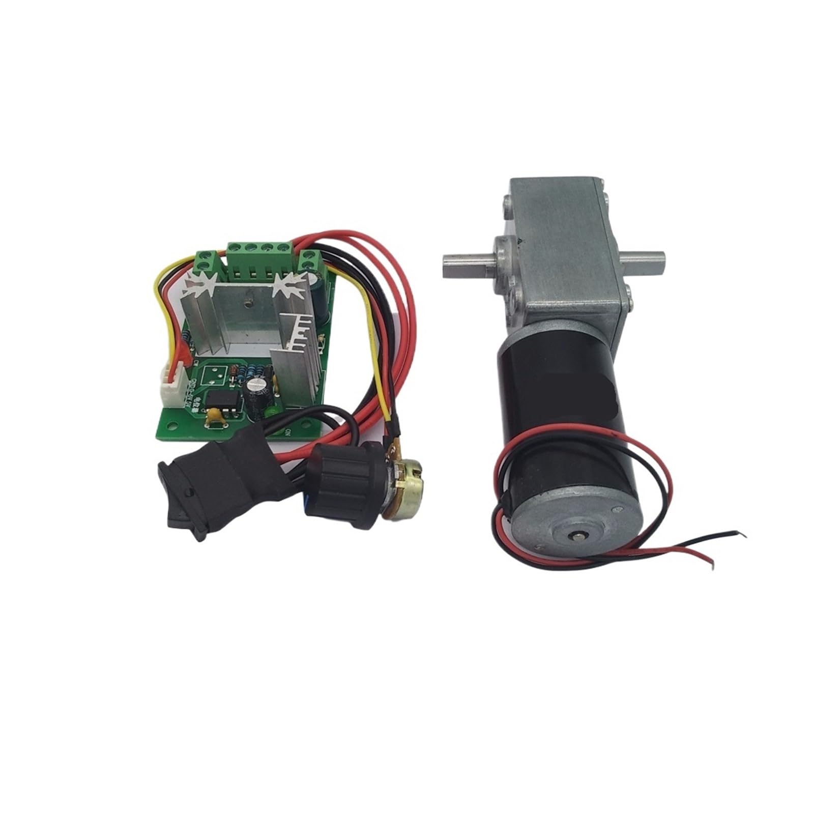 Schneckengetriebereduktionsmotor 12 V Doppelwellen-Gleichstrommotor mit Schneckengetriebe, hohes Drehmoment, 70 kg/cm², 24-Volt-Motor, D-Wellen-Schneckengetriebe, umkehrbar(24v 27rpm,Package A)