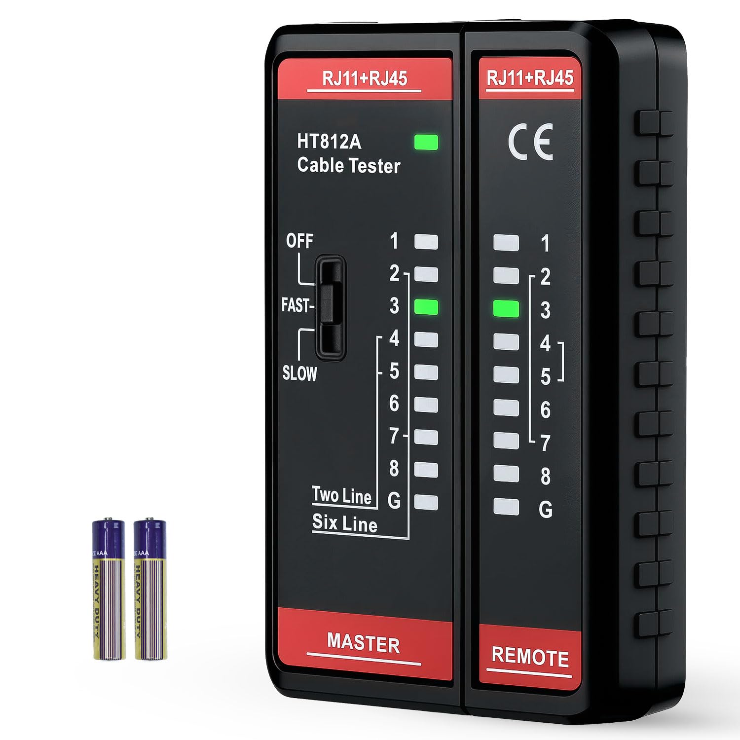 Mcbazel Tester para Cables de Red RJ11 RJ45, Comprobador de Cable de LAN, Comprobador de Cable Telefónico, Cable de Conexión para CAT6A, CAT6, CAT5E, CAT5