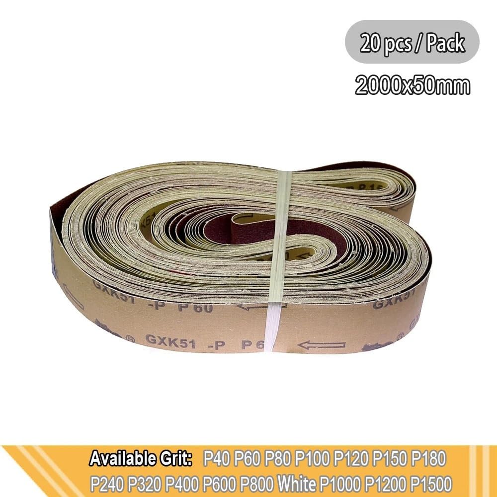 10 sztuk papieru do szlifierki taśmowej 2000x50mm | P40-P800 Do polerowania drewna i metalu | Klucze|Paski szlifierskie, Pasy ścierne(240mesh)