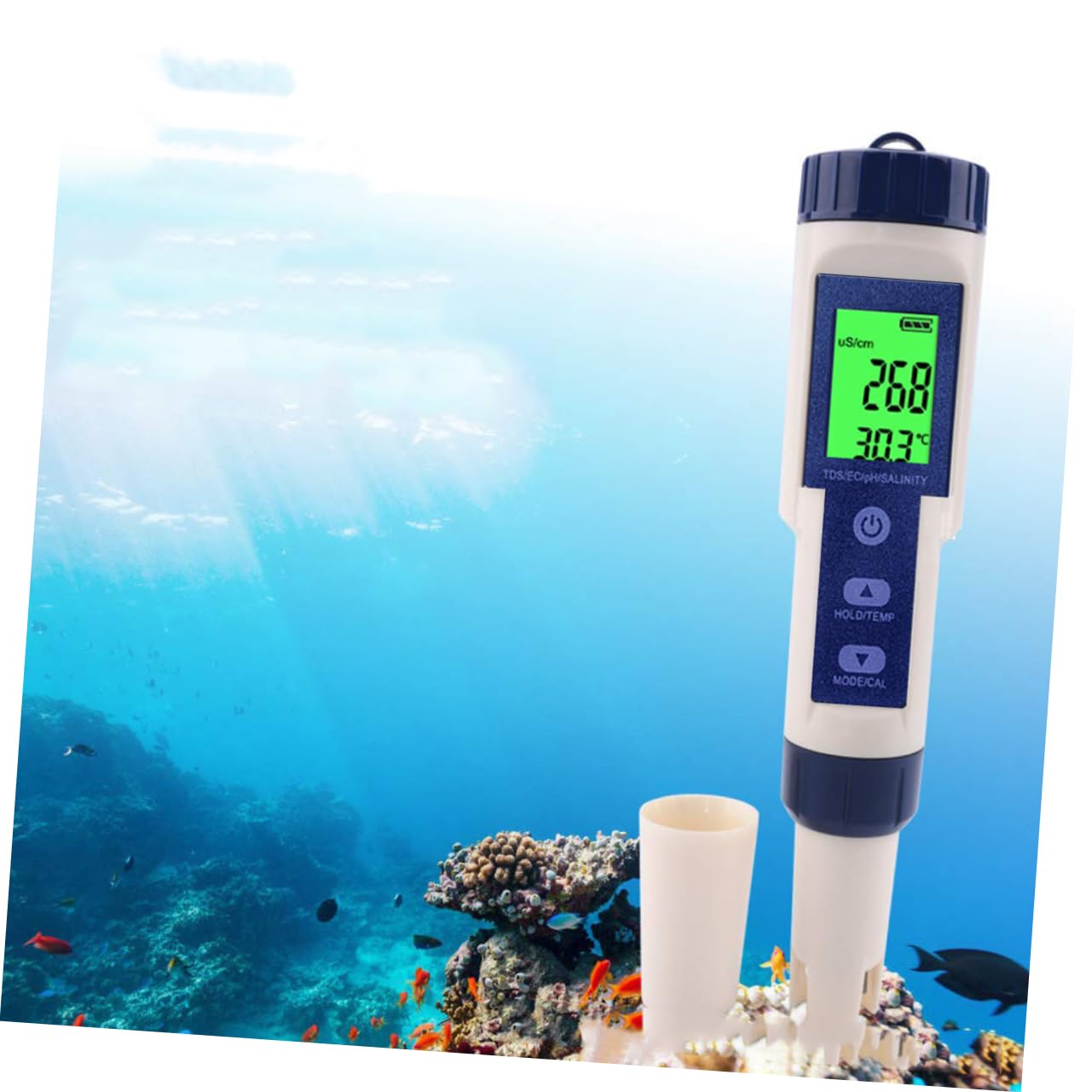 Ciieeo Medidor de Salinidad Digital para Acuarios Medidor de Calidad de Agua de Mar de Alta Precisión de Agua Salada para Uso