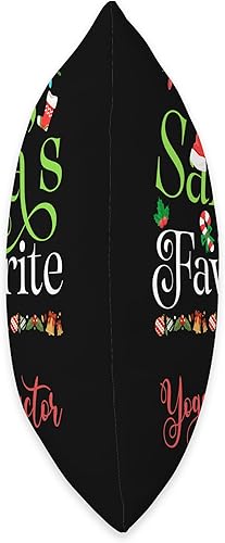 Miniatura 2 de Santa's Worker Holiday Threads Santas Favorite Yoga Instructor Holiday Top Elf Profession Throw Pillow, 18x18, Multicolor