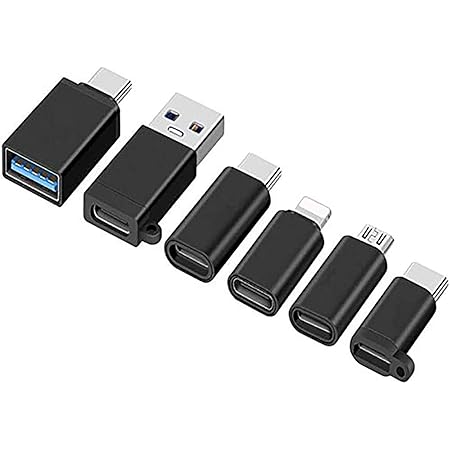 Upgraded Version USB Type C Adapter,Micro USB to USB C Adapter,USB Type C to USB-A, USB C to USB 3.0 Adapter,for Android Phones Devices and more-6Pack Black