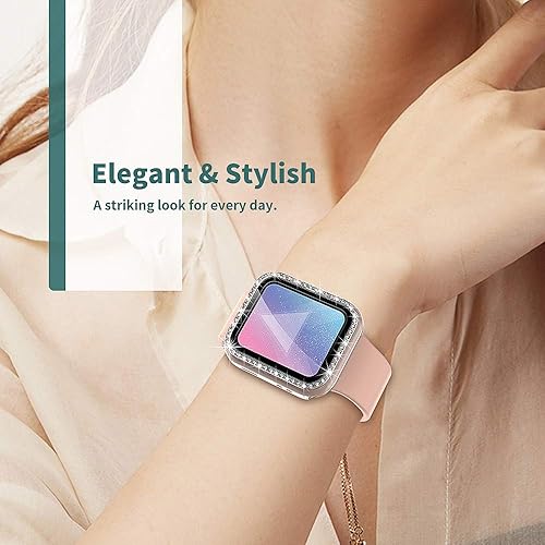 Vista 16 de TOCOL - Juego de 2 fundas para Apple Watch Series 6/5/4/3/2/1 y Apple Watch SE. Claro