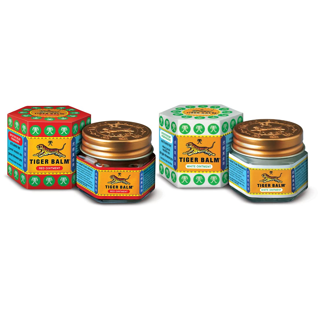 Tiger Balm Red & White Ointment Combo | Effective Relief From Joint, Body & Knee Pain, Muscular Aches, Sprain, Headache & Nasal Congestion | Ayurvedic Pain Balm | 21ml | Pack of 2 | 1 Red & 1 White (B0C4BXGYZM) Amazon Price History, Amazon Price Tracker