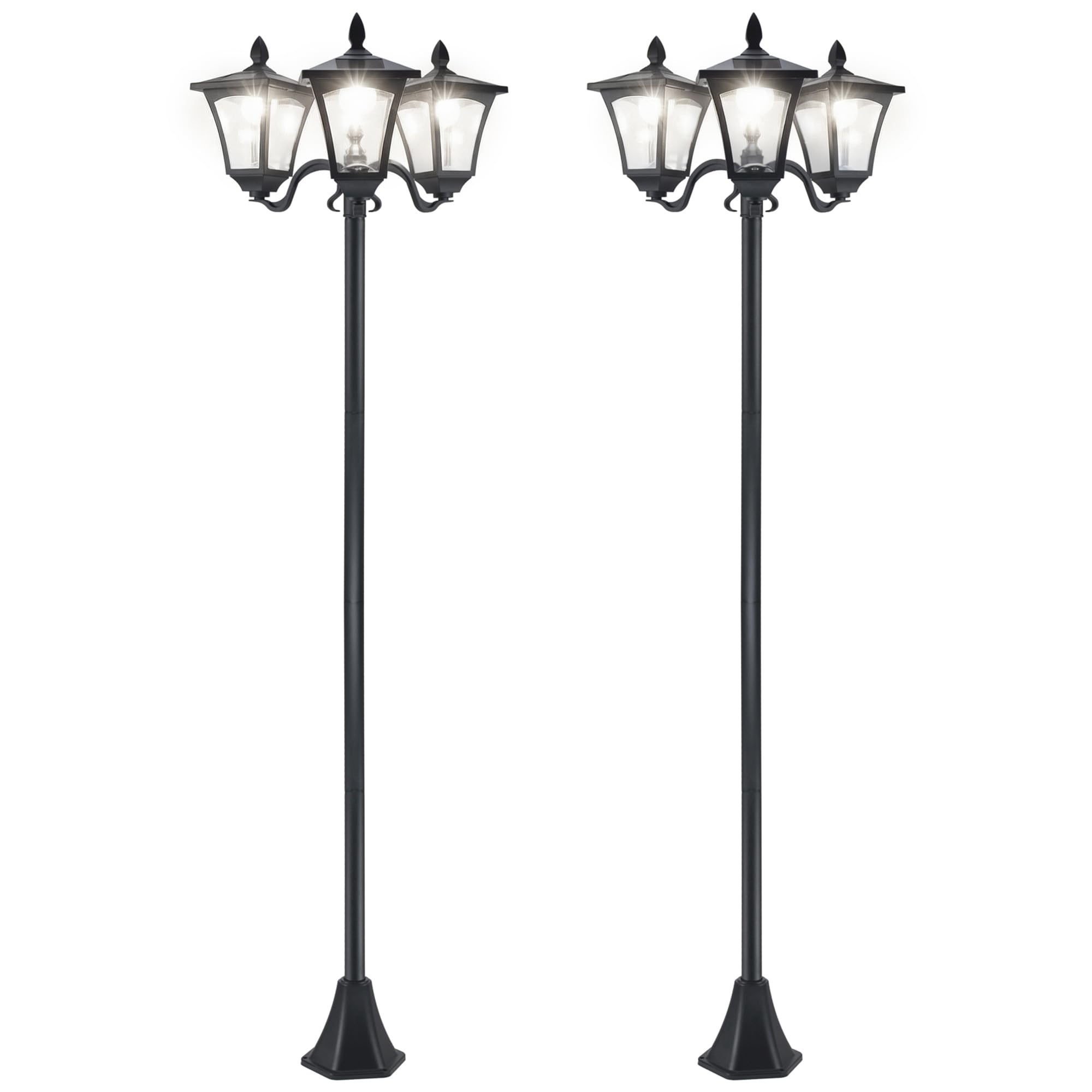 Outsunny Lot de 2 Lampadaires de Jardin Extérieur 182,5H cm, Nor