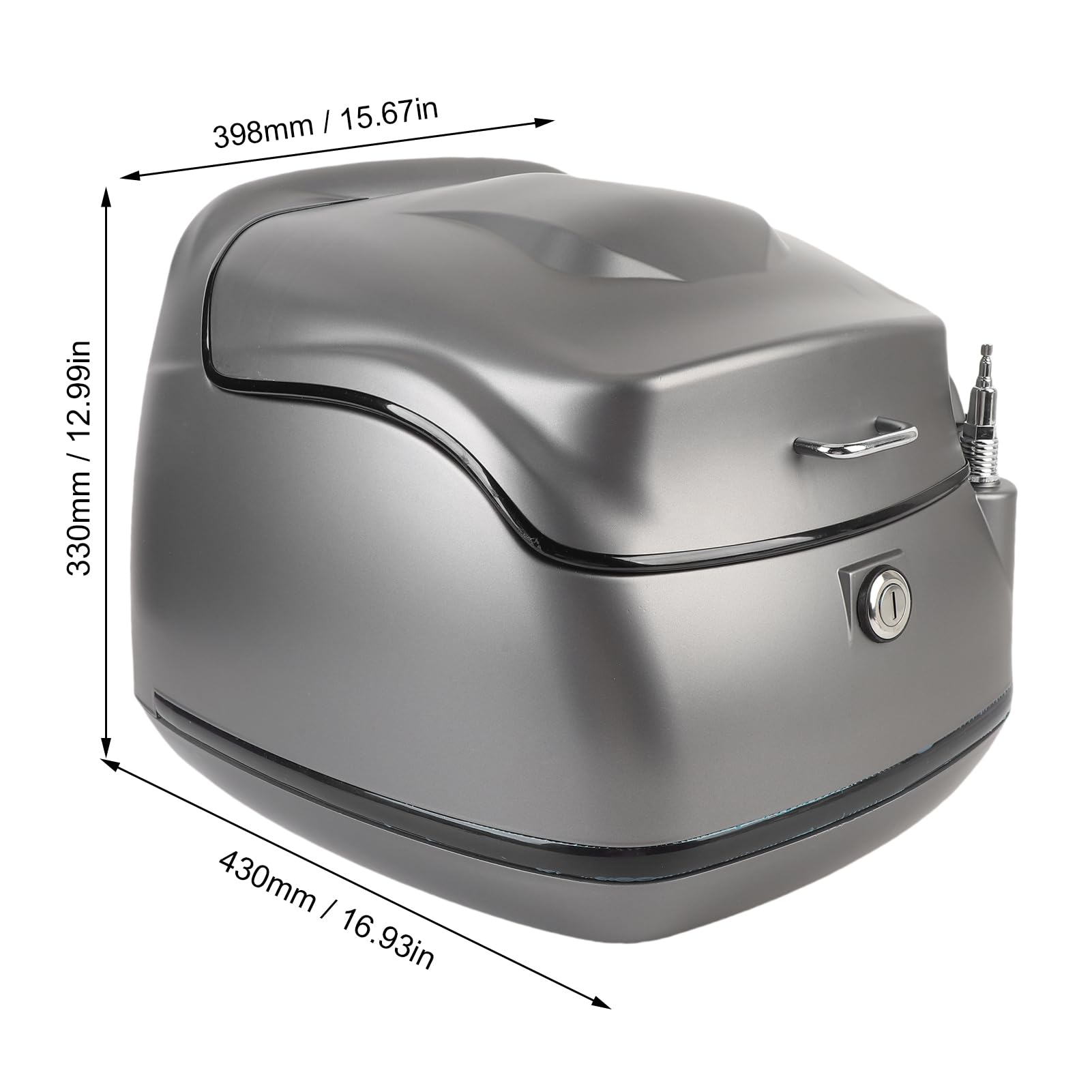Bauletto per Moto da 38 L con Piastra di Base con Serratura a