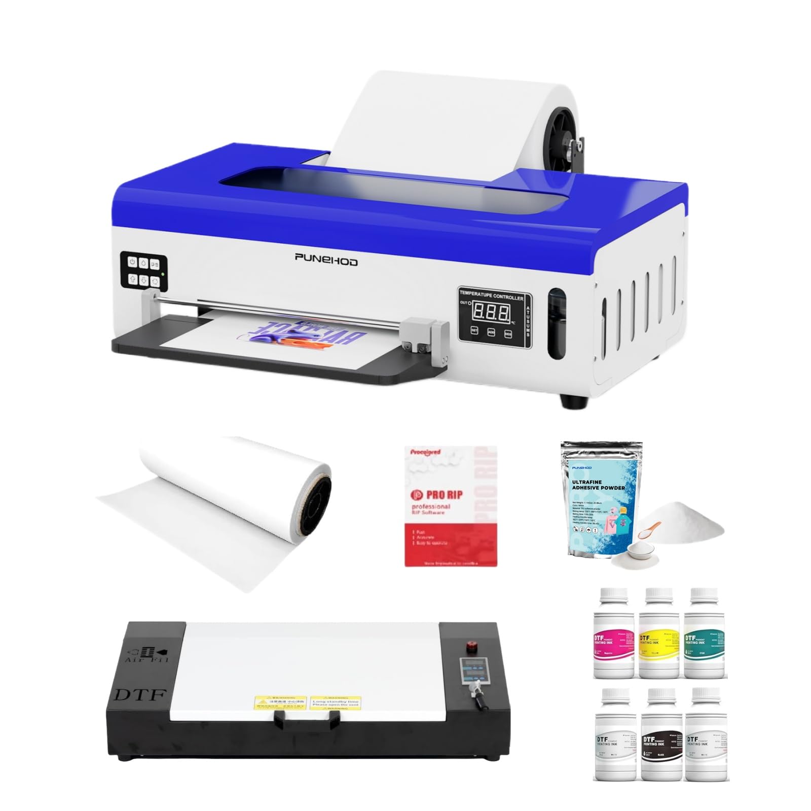 PUNEHOD DTF Printer A4 L800 with Roll Feeder and White Ink Circulatory System