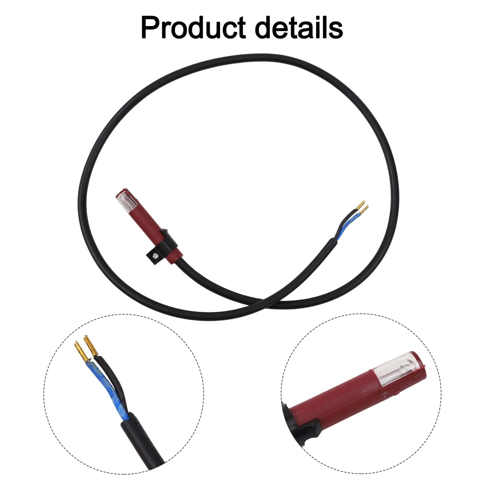 Detector de Llama Compatible con QRB1, fotorresistencia, Sensor de fotocélula para Quemador diésel (5 cm, roja/Negra)