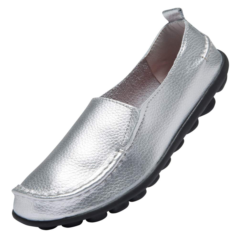 ANYUETE Women's Leather Loafers Comfortable Flat Shoes