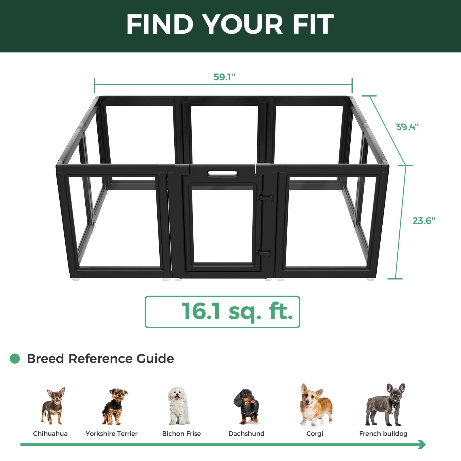 Amazon | FXW AuraSpace アクリル屋内犬用ベビーサークル 子犬と小型犬