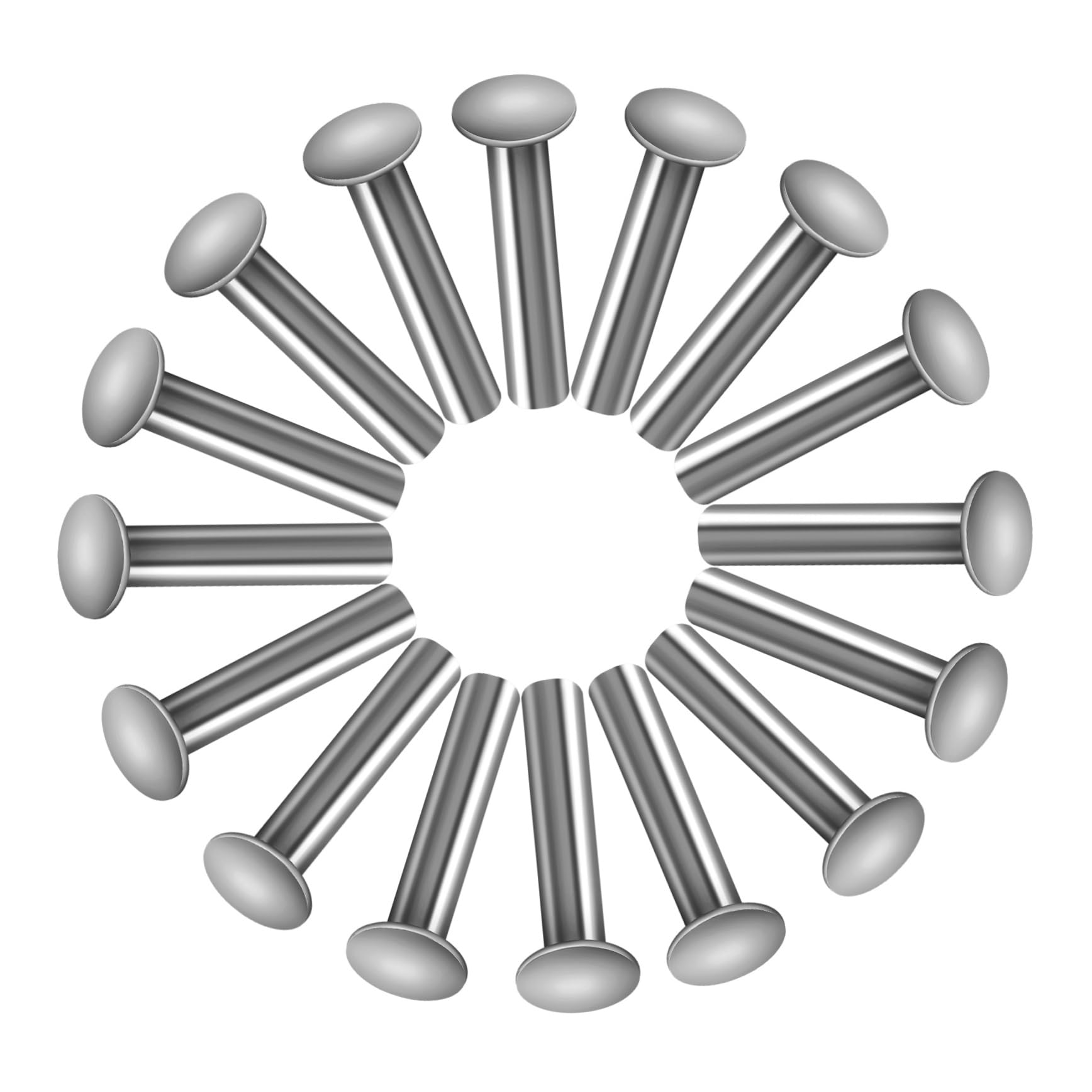 HAWILLOSCH Craft Rivets Set 200 Pcs Brazier Head Rivets for Leatherwork Quilt Decor