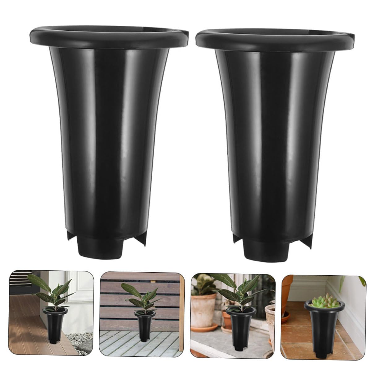 Set 10 Pezzi Vasi da Vivaio in Plastica Neri per Piante Grasse da Interno, Vaso per Piantine Fori Drenaggio, Resistente Pp, per Giardino e Balcone