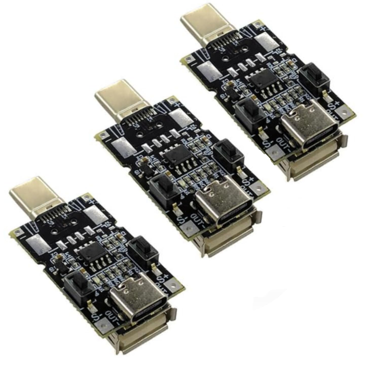 Azuocn 3 Pcs 100W 5A Type-C to USB PD Decoy Trigger Board 5V 9V 12V 15V 20V Output PD 2.0 3.0 Trigger Adapter Cable PD2.0 PD3.0 Detector