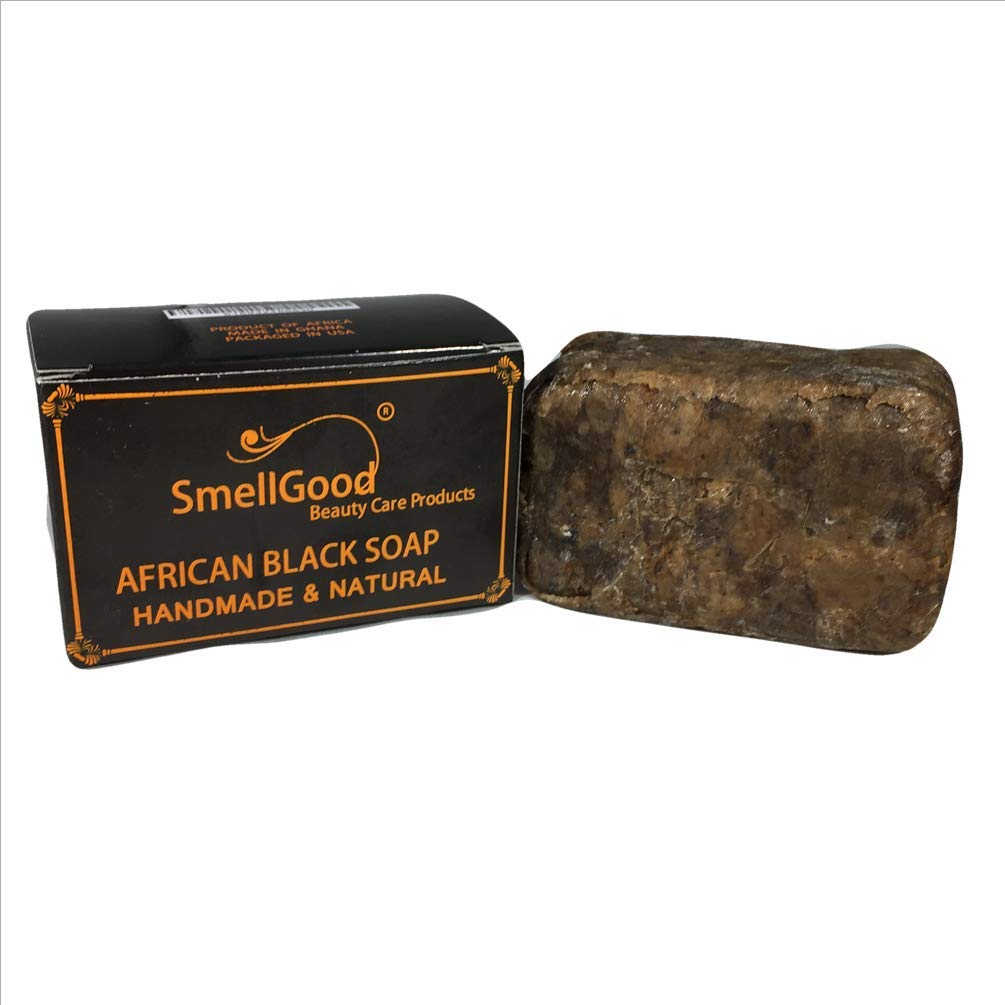 SmellGood - African Black Soap, totally natural, best quality, raw and organic soap, great for body and face wash, imported from Ghana, 1 LB bar, 9 Units Set