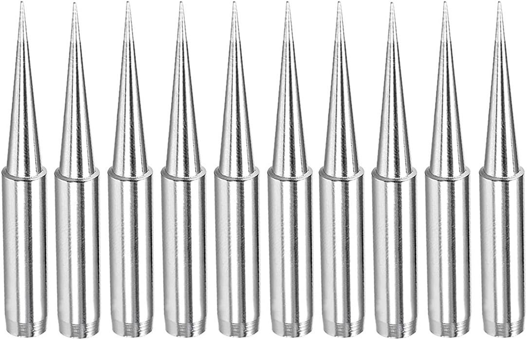 10 Pieces 900M-T Soldering Iron Tips Solder Bits Replacement Tip Compatible with Hakko, Radio Shack, Atten, Quick, Aoyue, Yihua, Vastar Soldering Station (900M-T-LB)