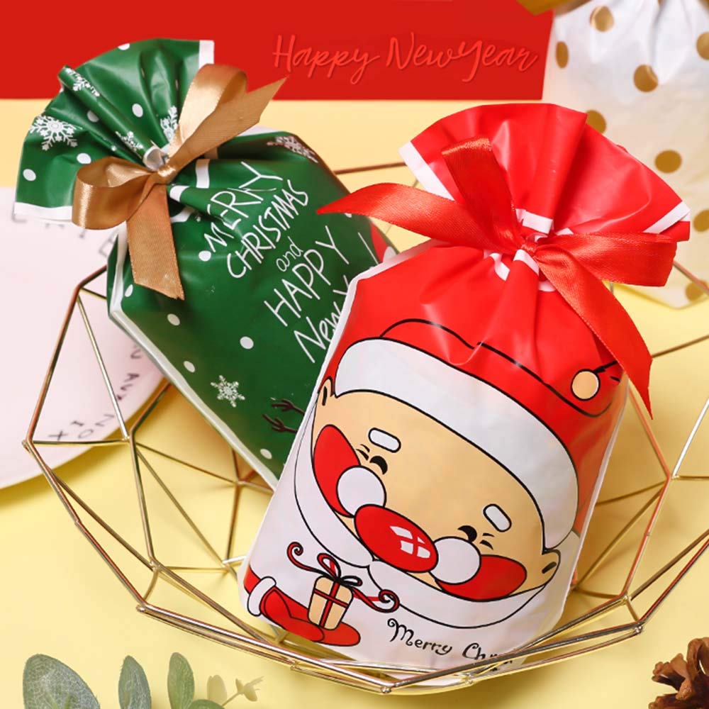 12 Sacs De Noël En Tissu Avec Cordon - 20x30cm - Polyester Robuste - Couleurs Assorties - Pour Cadeaux Et Dragées - 8