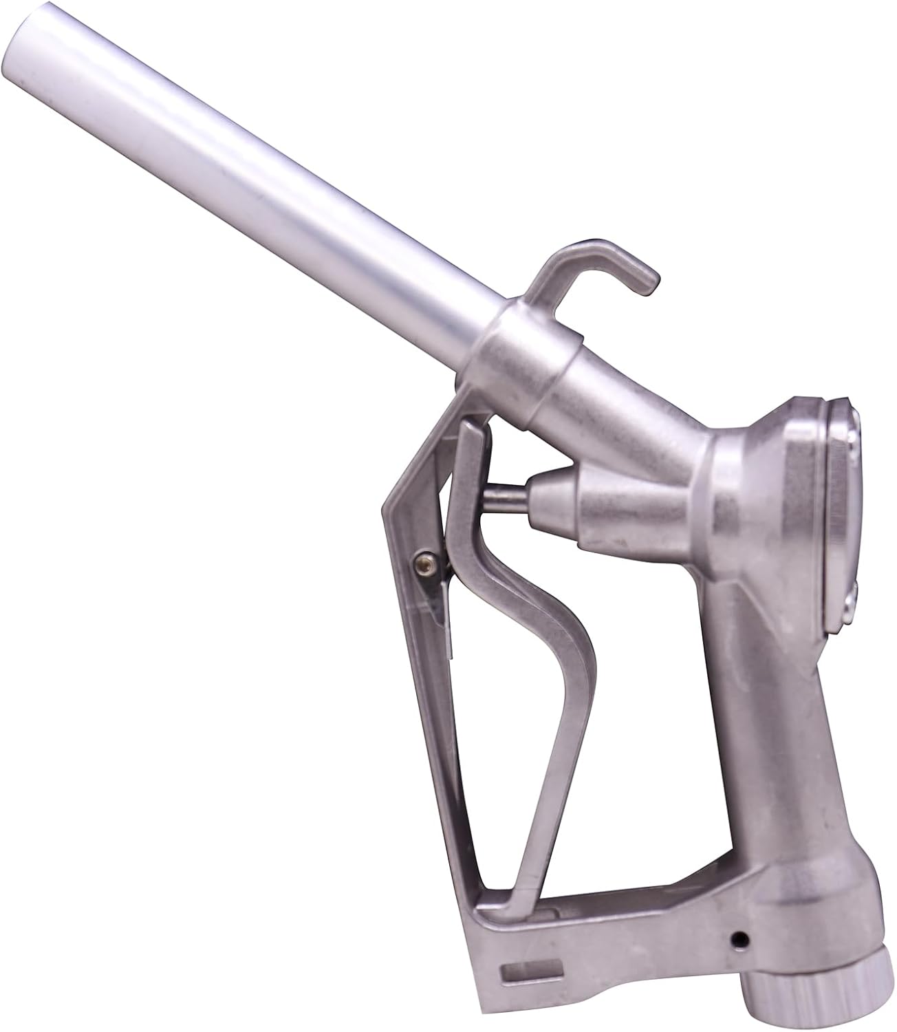 1" Inch NPT Inlet Manual Fuel Nozzle 13/16" Straight Spout With 360 Rotating Connector Swivel&Hook Max Flow 32GPM For Diesel&Gasoline Water & Gravity Tank Electric Fuel Transfer Pumps