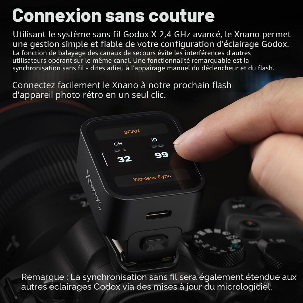Godox X3-C Touch Screen TTL Wireless Flash Trigger with TCM Conversion, Built-in 3.7V 850mAh Li-ION Battery, 7 Days Standby for Canon Cameras(Godox X3-C)