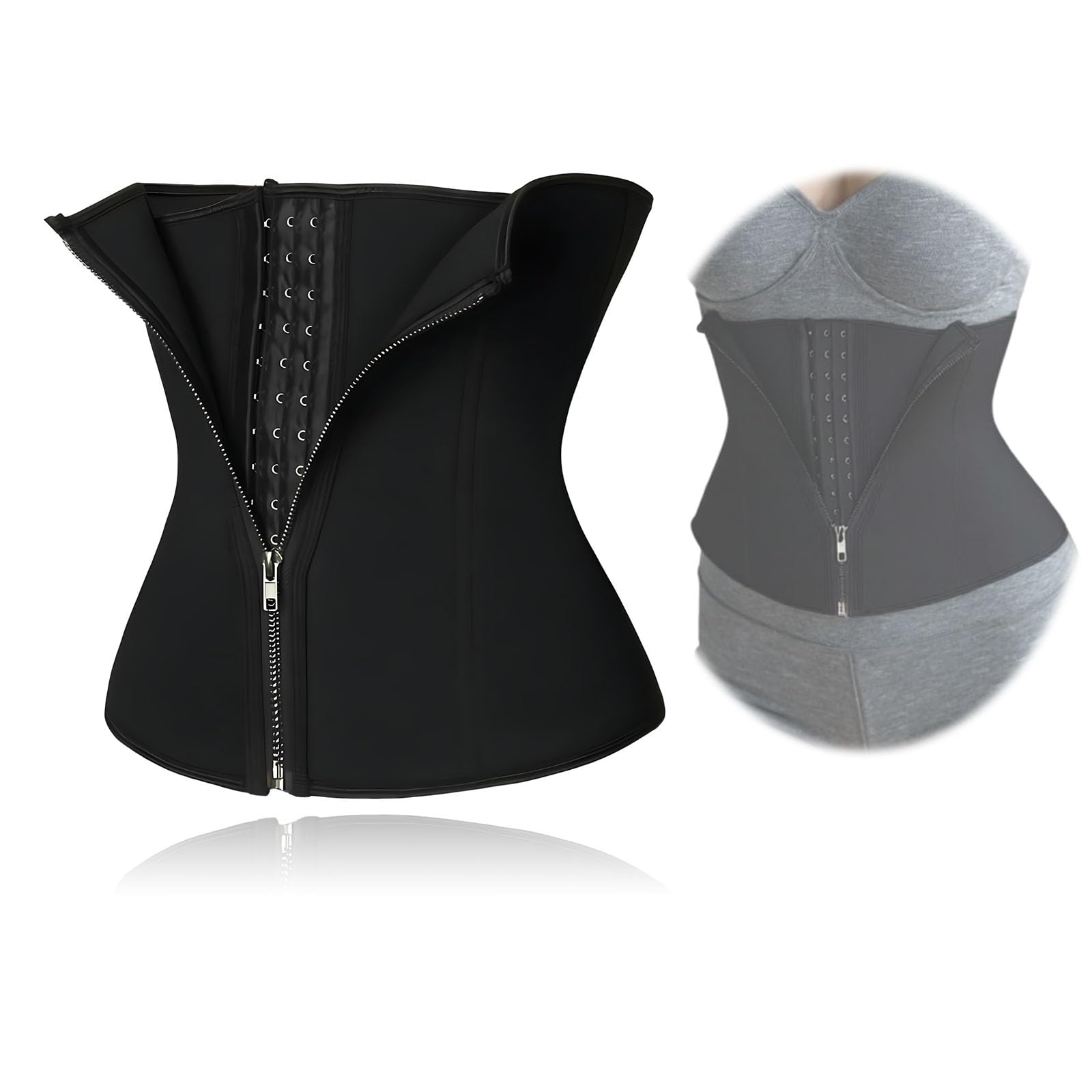 YzmrBdqc Waist Trainer for Women Weight Loss,Seamless Postpartum Recovery Belt,Control Body Shaper Cinche,Neoprence Workout Sweat Belt,Girdle Corset Hourglass Body Shaper(Size M) Black