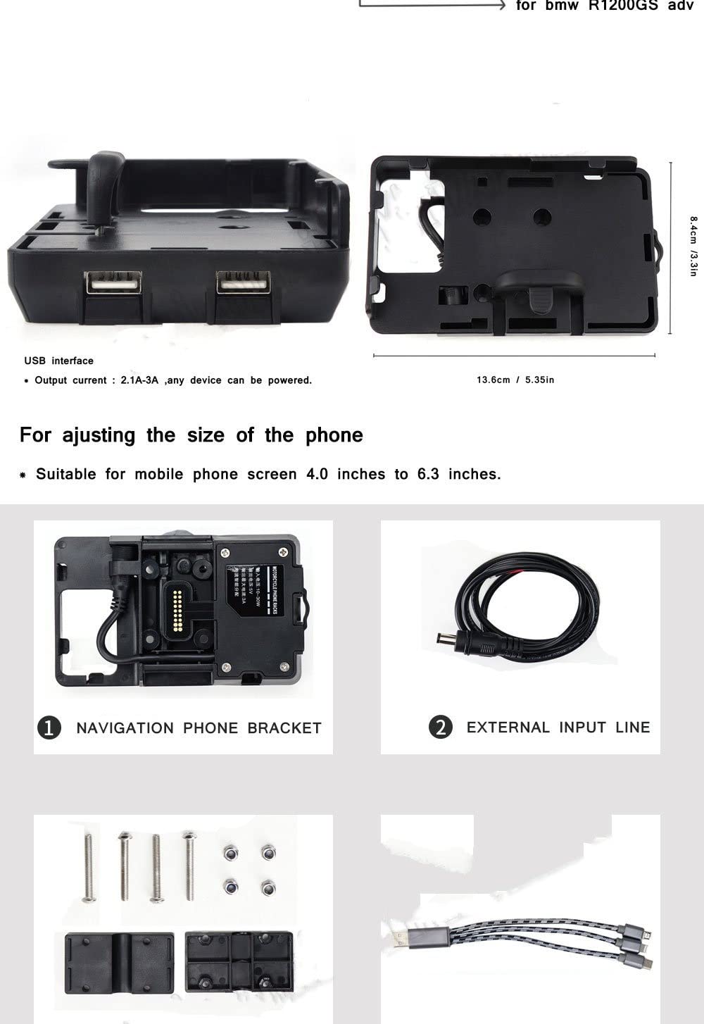 Placa Navegación GPS Moto para BMW F900R, F900XR, XR F900 R, F900 - Soporte Teléfono Móvil - Compatible con Smartphones - Montaje en Parabrisas - Manos Libres