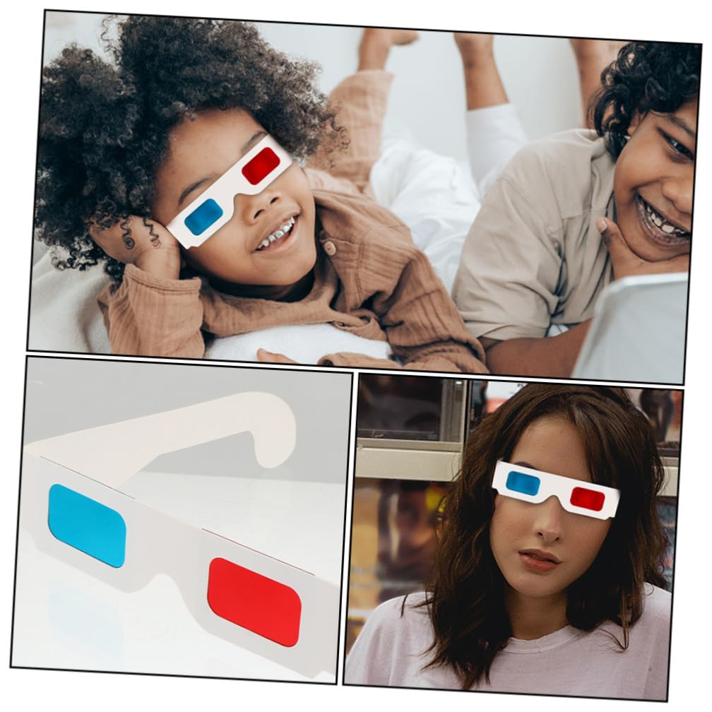 Occhiali 3d in Cartone Monouso Anaglifi per Film e Video 3d, Confezione da 30 Pezzi, Accessori per Cinema e Feste, Adatti per Visione Stereoscopica e Realtà Aumentata