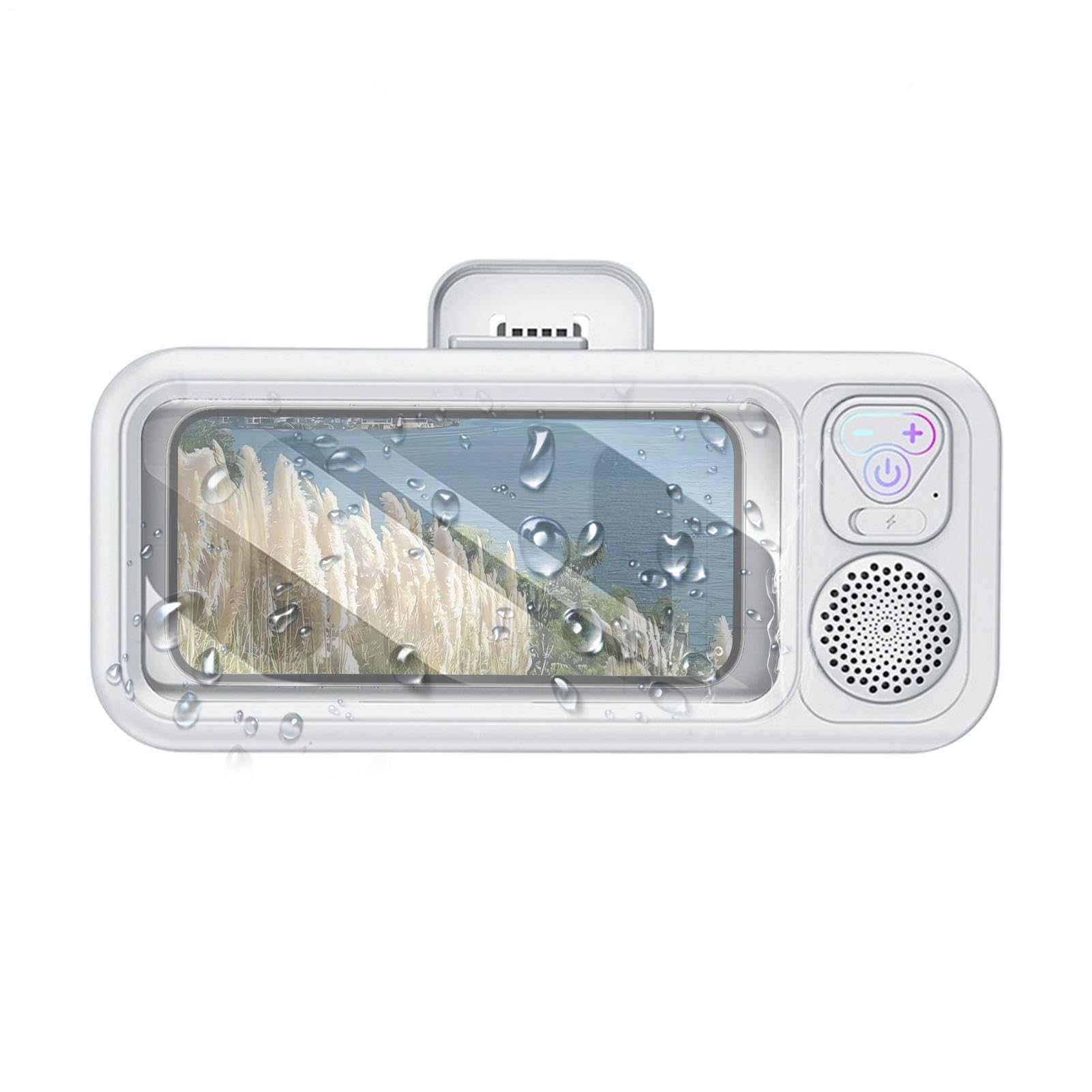 Support de téléphone de douche | Support de téléphone antidérapant haute sensibilité, support de téléphone portable de salle de bain avec haut-parleur – pour voyage, appartement, dortoir, maison