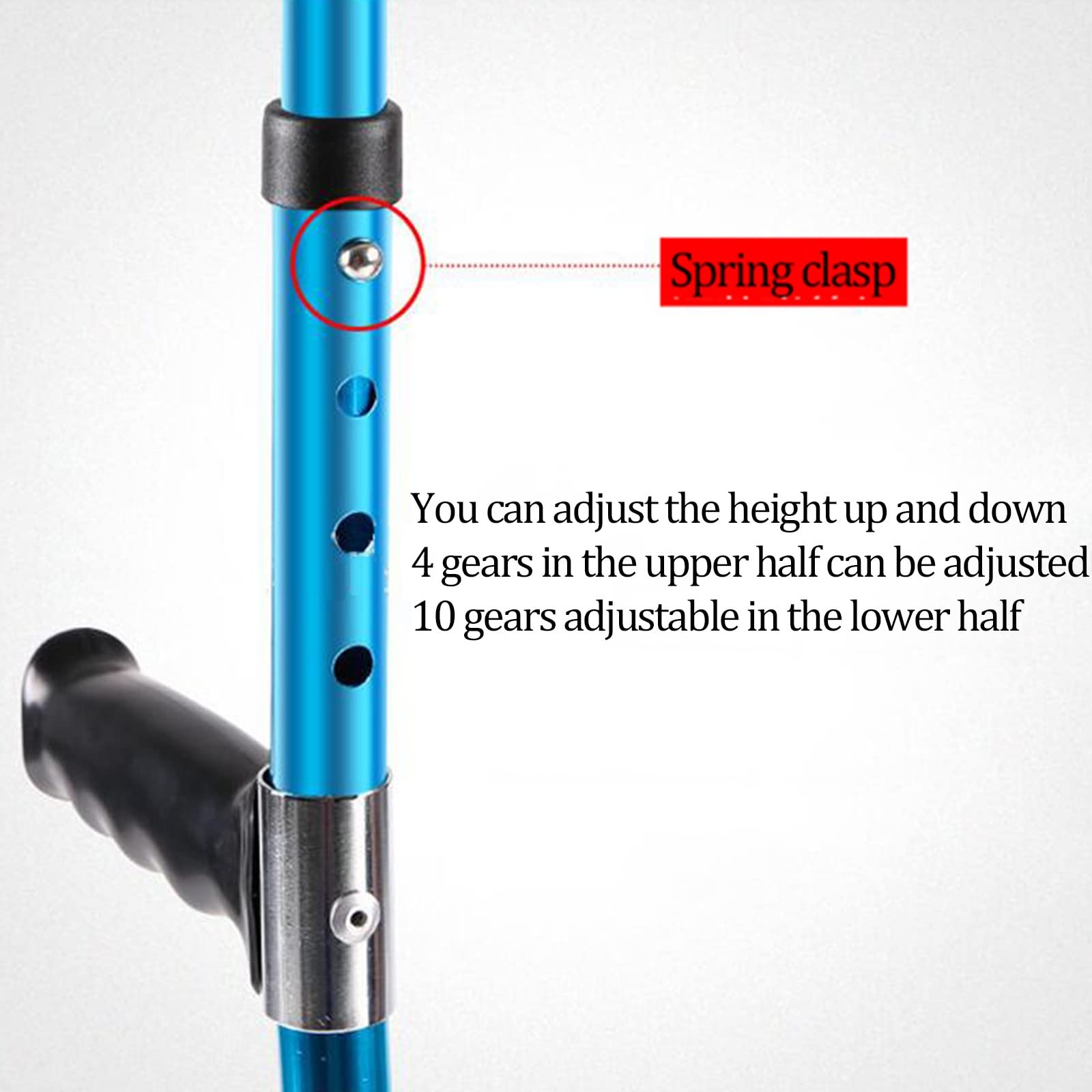 Muletas 1 Par Antebrazo Ergonómico, Caminata para Adultos, Altura Ajustable, Bastones De Aluminio, Adecuado para Altura 140-185 Cm Lucky Star