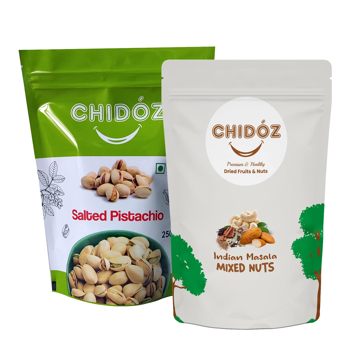 Chidoz Combo Pack of Premium Slated and Roasted Pistachio (250gm) & Indian Masala Mixed Nuts Premium Healthy Snacks, Rich in Protein and Fibre (100gm) (Pista 250gm & Indian Masala Mixed Nuts 100gm) (B0BG2BG97J) Amazon Price History, Amazon Price Tracker
