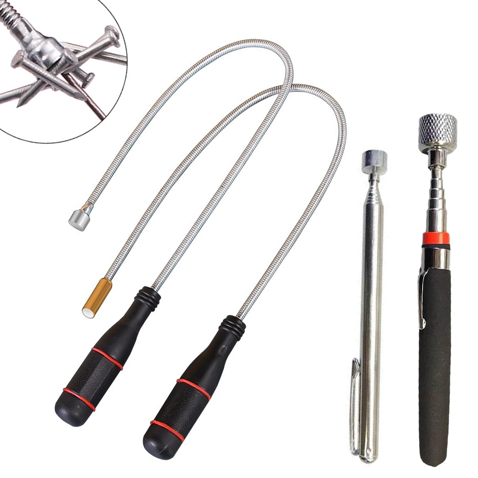 RPHONGHONG 4 PCS Magnetic Pickup Tool, Telescopic Magnetic Pickup Tool