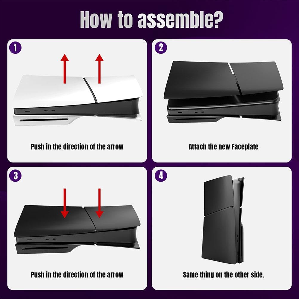 Coque de rechange pour console PS5 Slim - Anti-rayures et anti-poussière - Pour PS5 Slim Digital Edition