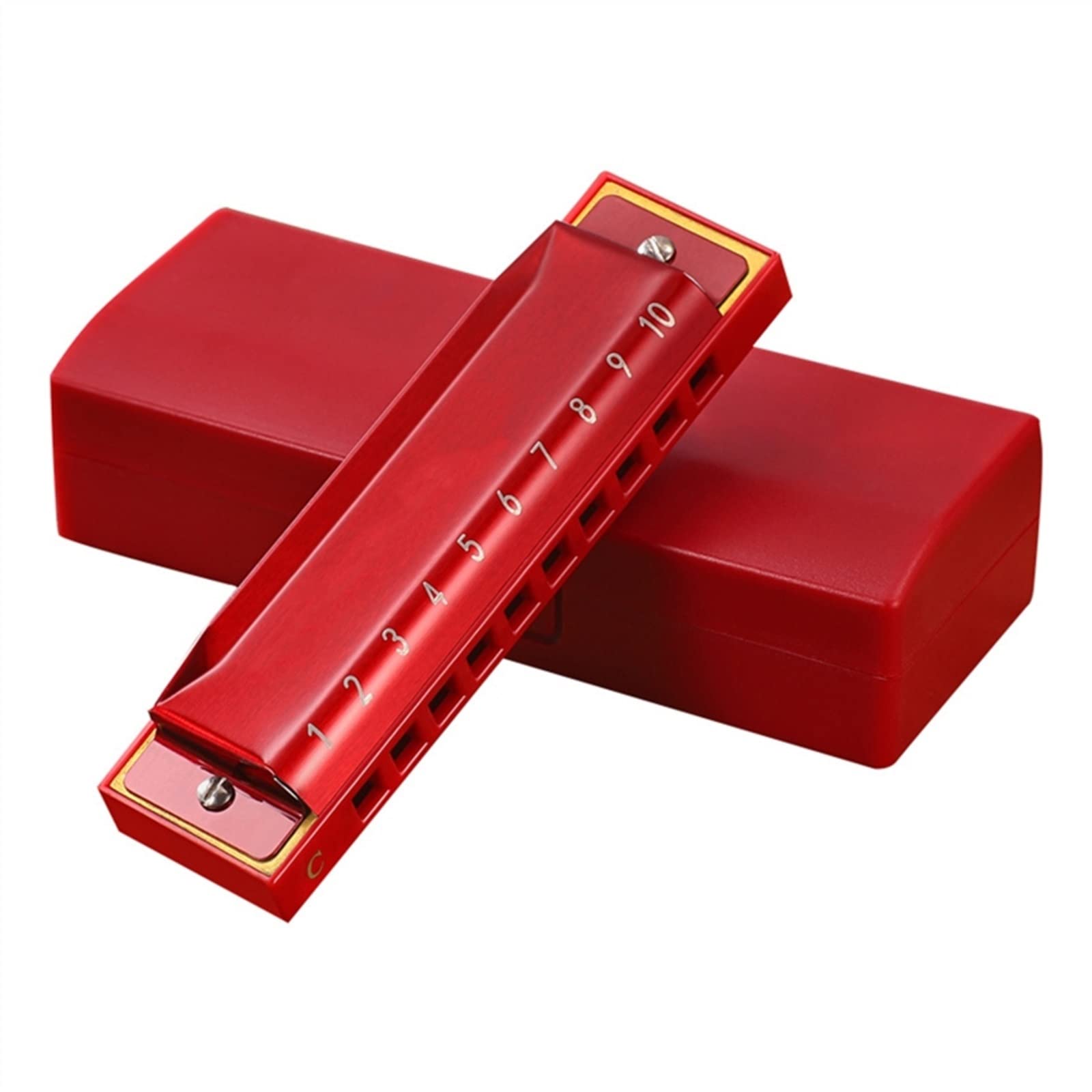 Chiave C Armonica 10 Fori 20 Toni Arpa Bocca Organo Armonica per Adulti, Principianti, Studenti Armonica per Principianti (Color : Crimson)