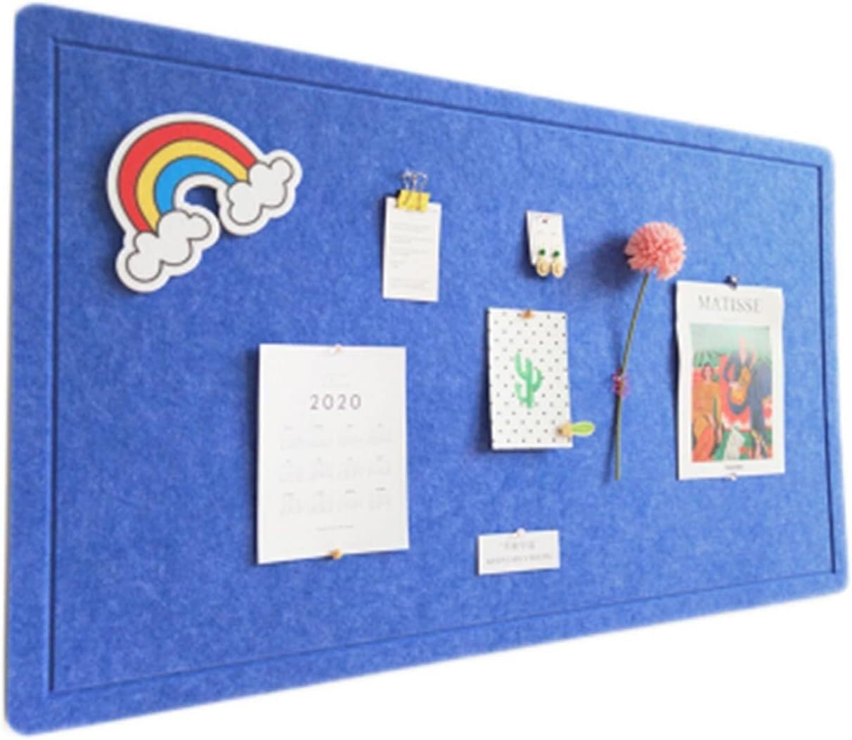 Tablero de corcho de fieltro azul, decoración de pared de sala de estar, aula, oficina, tablón de anuncios de alfiler grueso(Size:80x120cm(31.5x47.2inch))