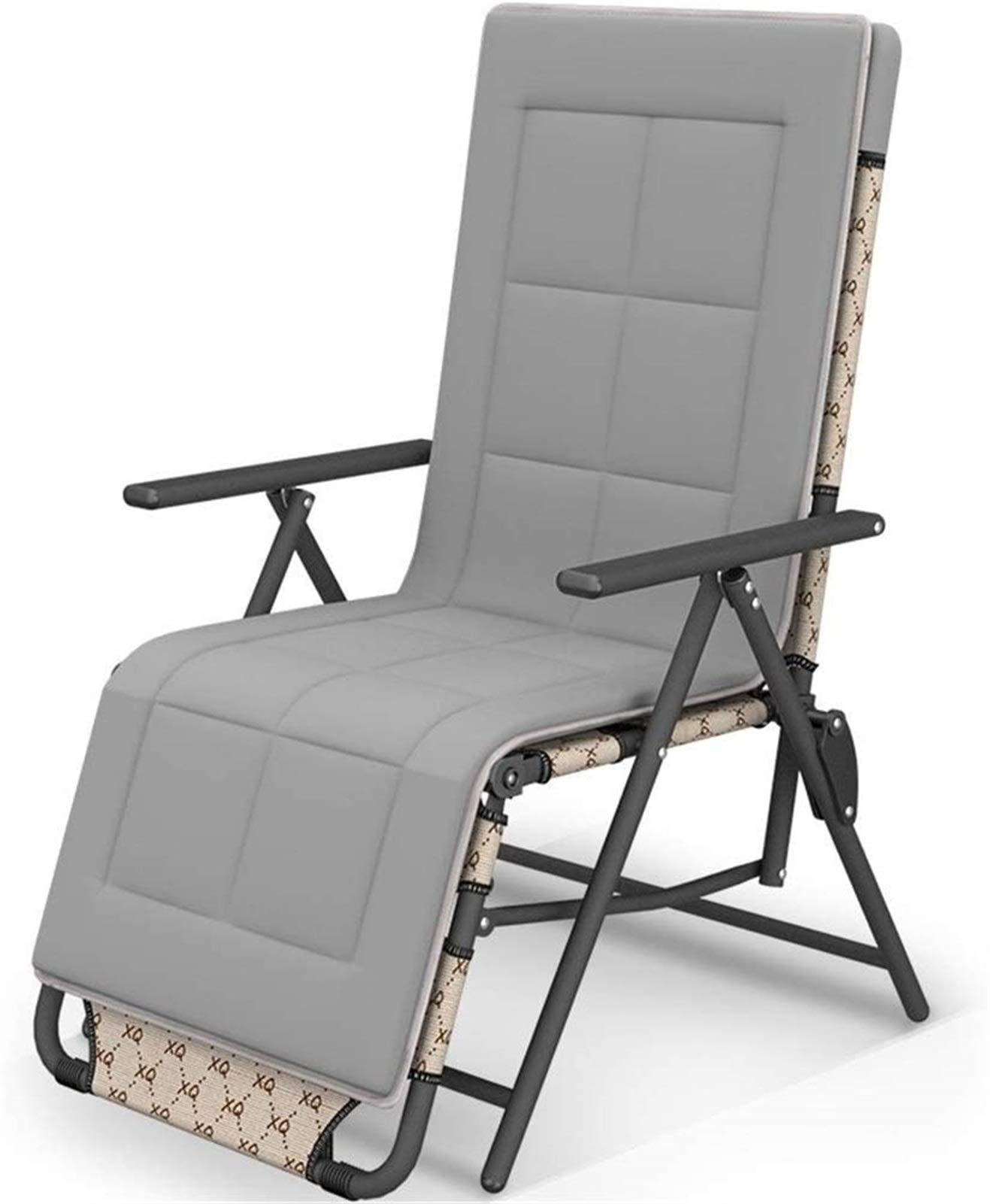 Chaise marron réglable en acier avec bascule et dossier 10 positions
