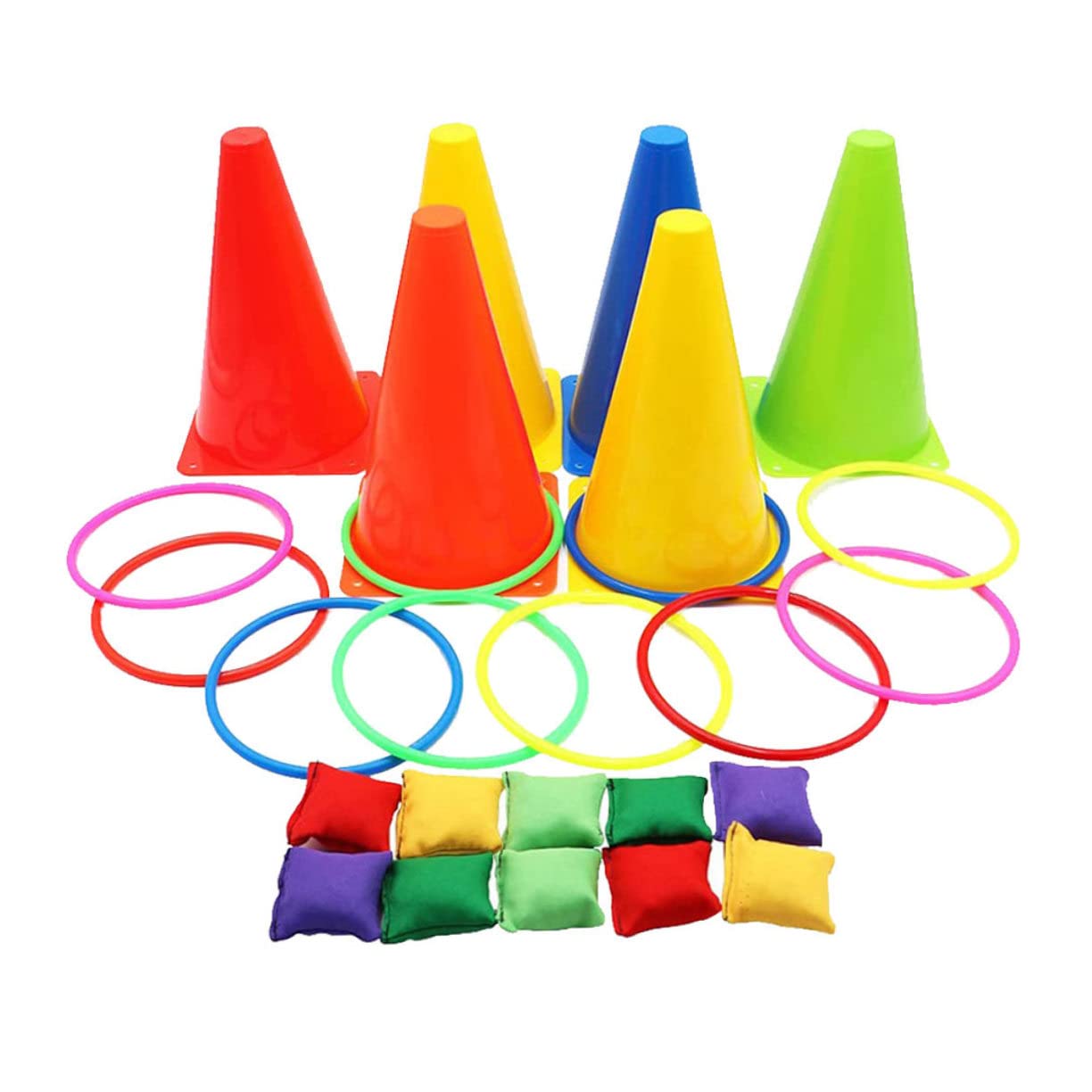 Gioco di Lancio Anelli per Bambini Set 1, Plastico Colorato | Giochi in Famiglia, Design Allegro, Attività Ricreative per Ragazzi e Ragazze Colore Casuale