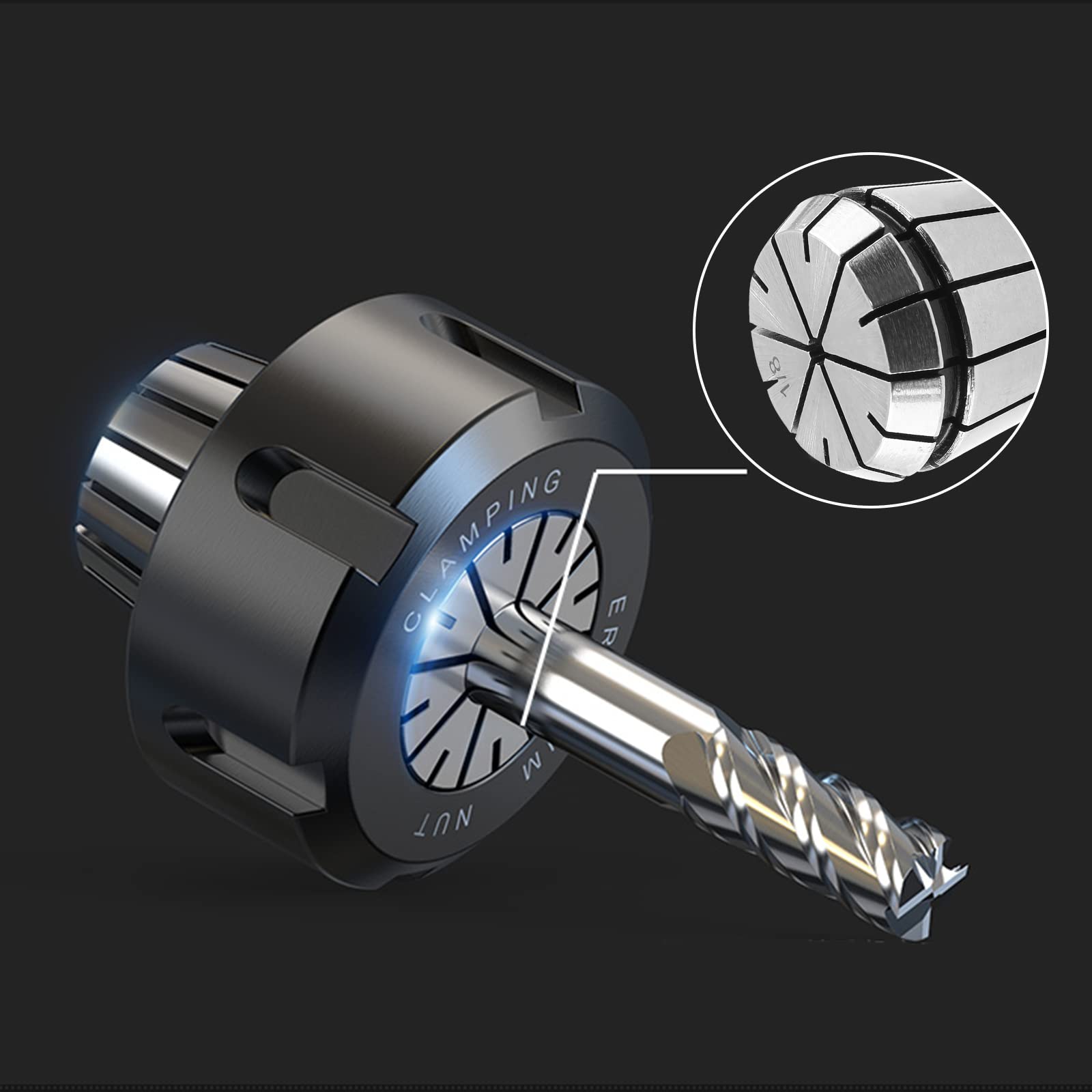 Qjaiune ER32 Collet Set, 6-Pack (1/8" To 3/4") - High Precision Spring Collets For CNC, Milling, Lathe & Engraving Machines - View #14
