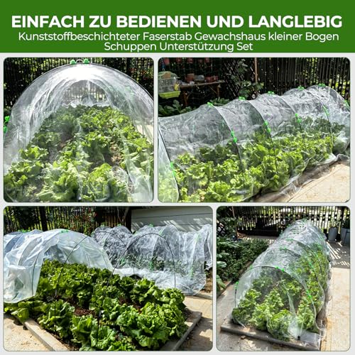 40Pcs Pflanztunnel Bögen，155×65cmFolientunnel für Hochbeet mit 106 Teilen，Pflanztunnel Bögen für Hochbeet,Frühbeet Tunnel DIY Pflanze Unterstützungfür Garten Zeile Abdeckung Pflanzen Obst Gemüse