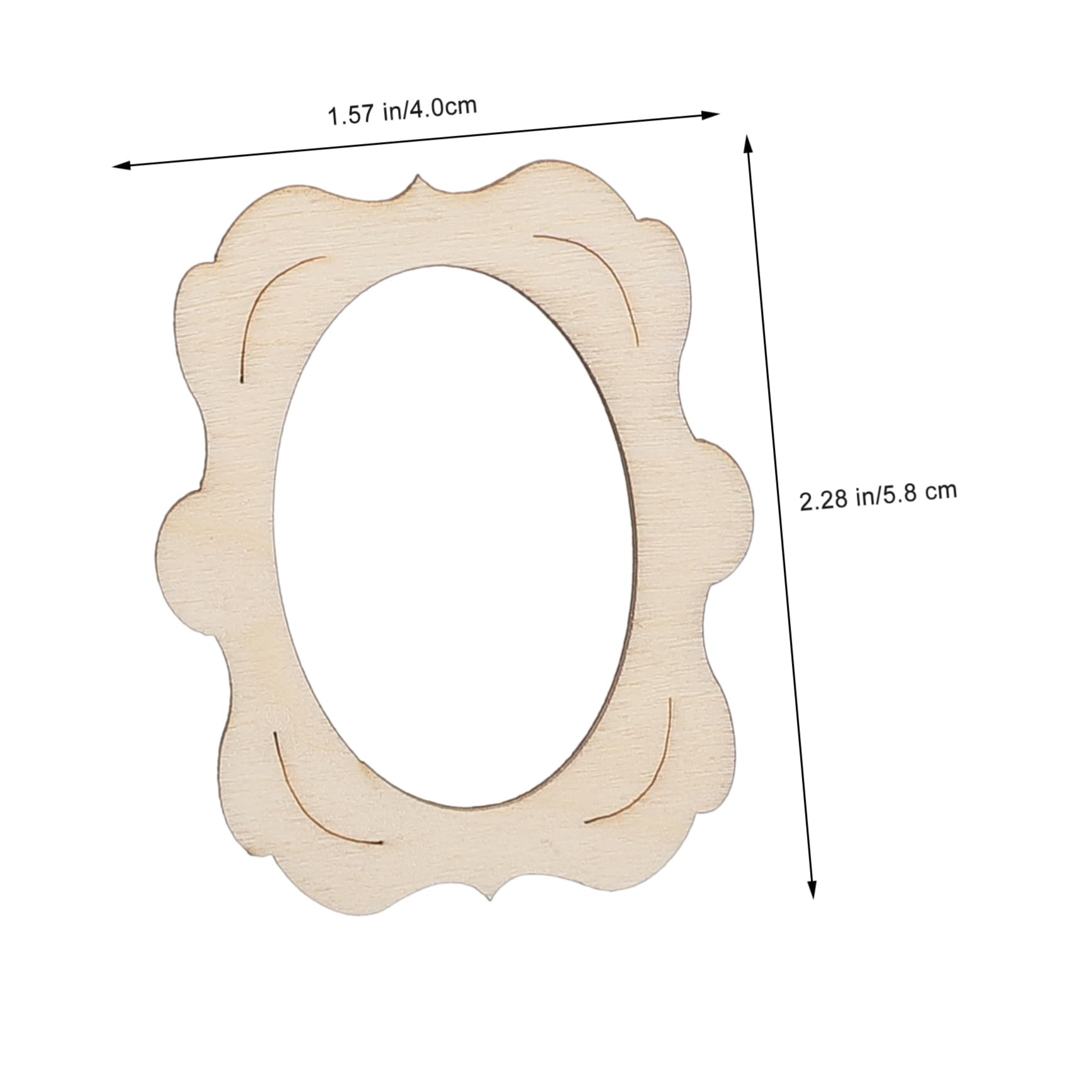 KALLORY 40pcs DIY Wood Picture Frame Pendants Unfinished Hollow Frames for DIY Crafts Bulk Random Style